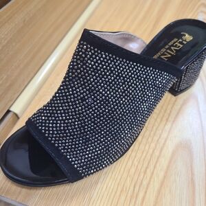 Lenox Black Rhinestone Women's Mules